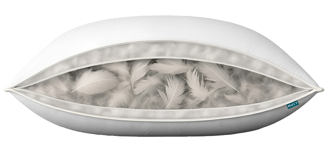 Cross-section of a 3-layer pillow