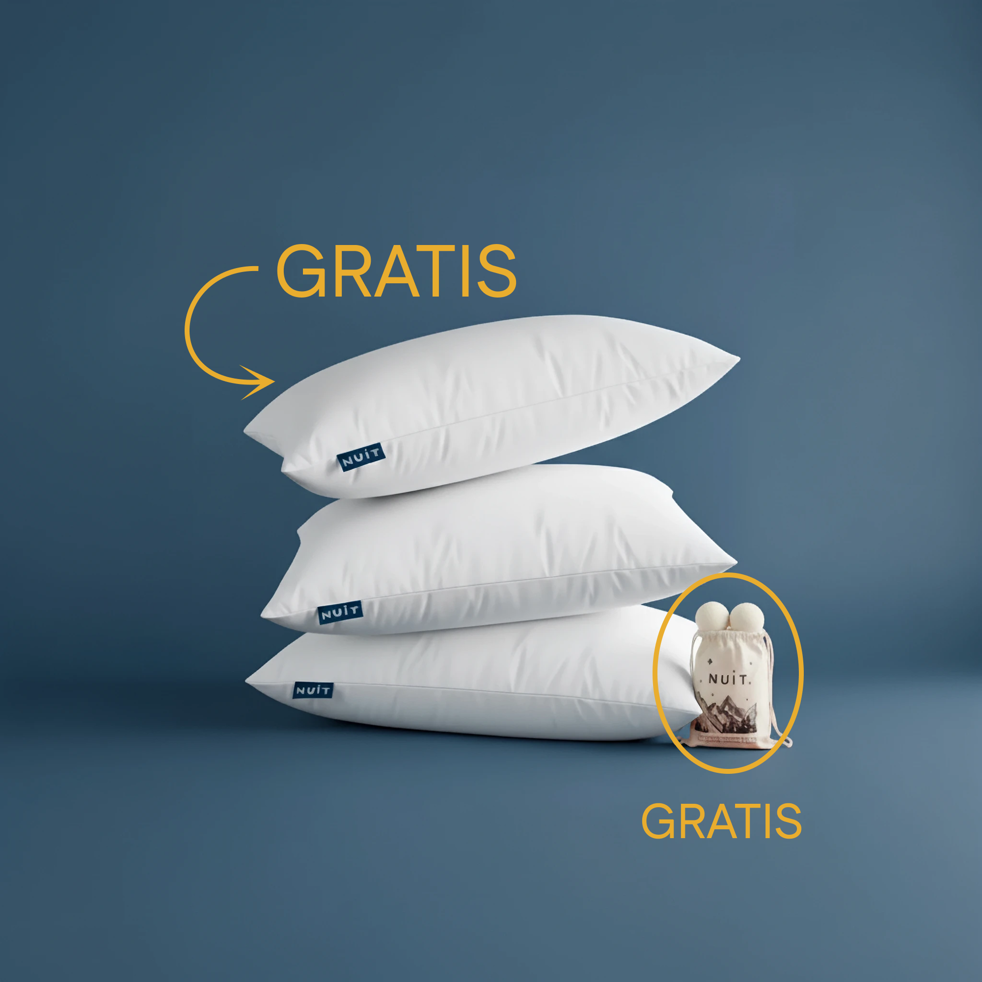 Pernă Plume Puf 2+1 + 6 Mingi de Lana GRATIS