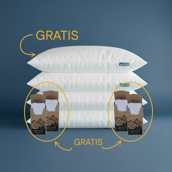 Pernă Puf 3+1 + 4 Fete de Perna Bumbac